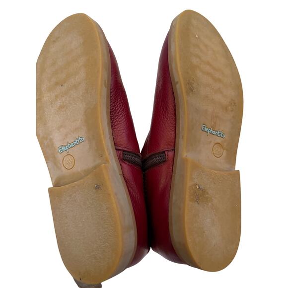 Elephantito Red Leather Zip Up Boots - US Size 1 - Picture 4 of 4